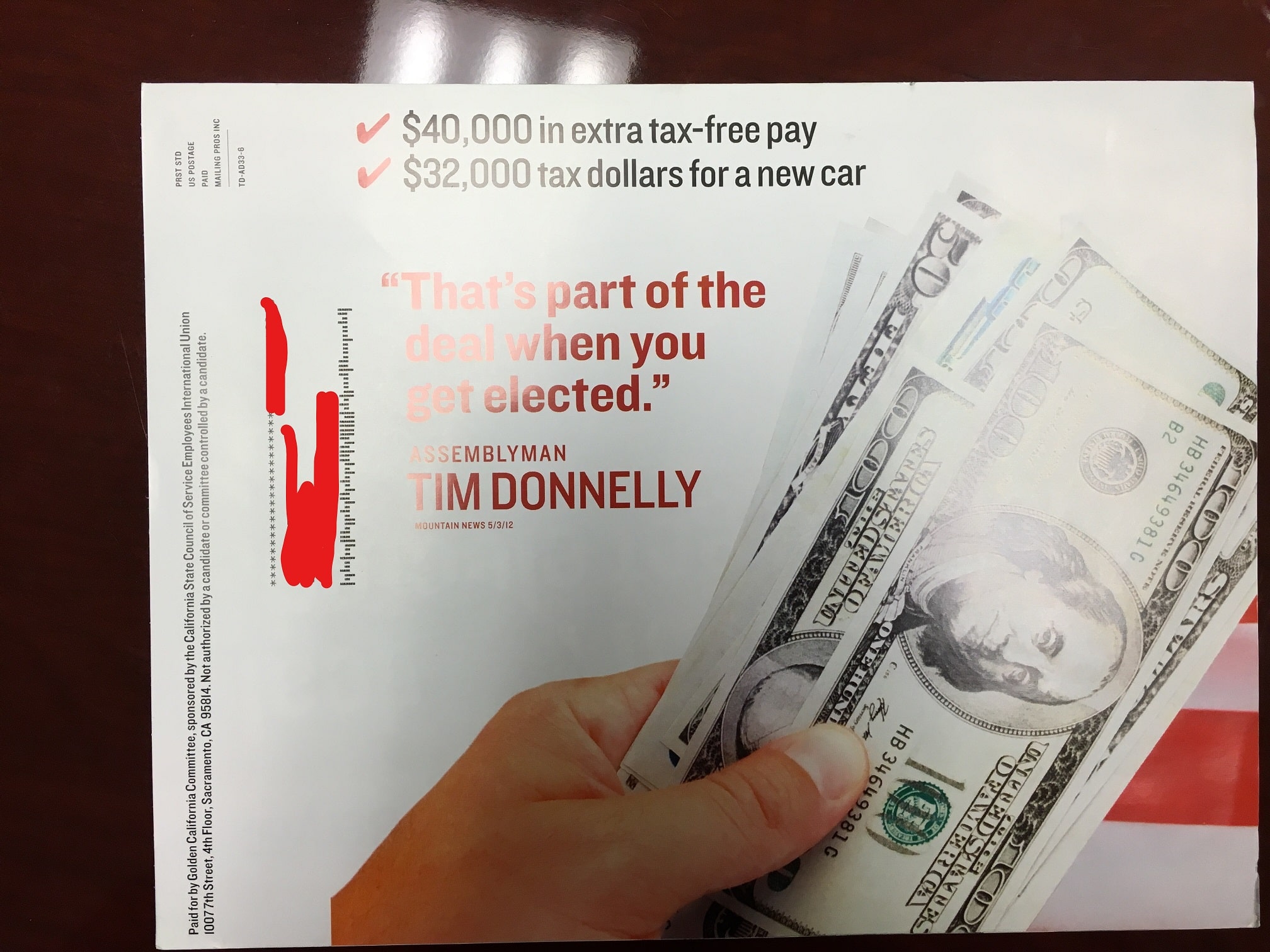 CA-08 Update: Your Daily Donnelly, Grifter of the Decade Tim Donnelly Sure Had His Hands Out for Taxpayer Cash!