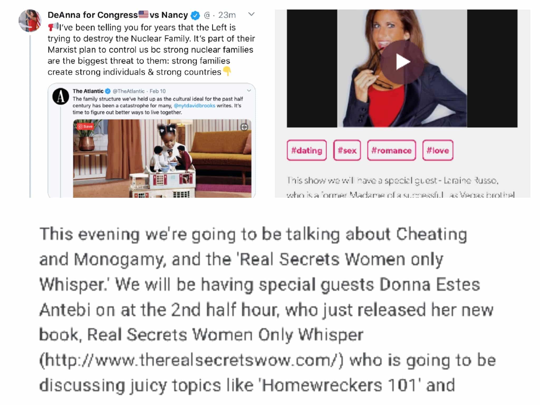 CONTENT WARNING CA-12 Deanna Lorraine Update: Still Visiting Churches (on line) and Now Promoting A Book. I wonder if this 2016 Men’s Health Article Will be Included?
