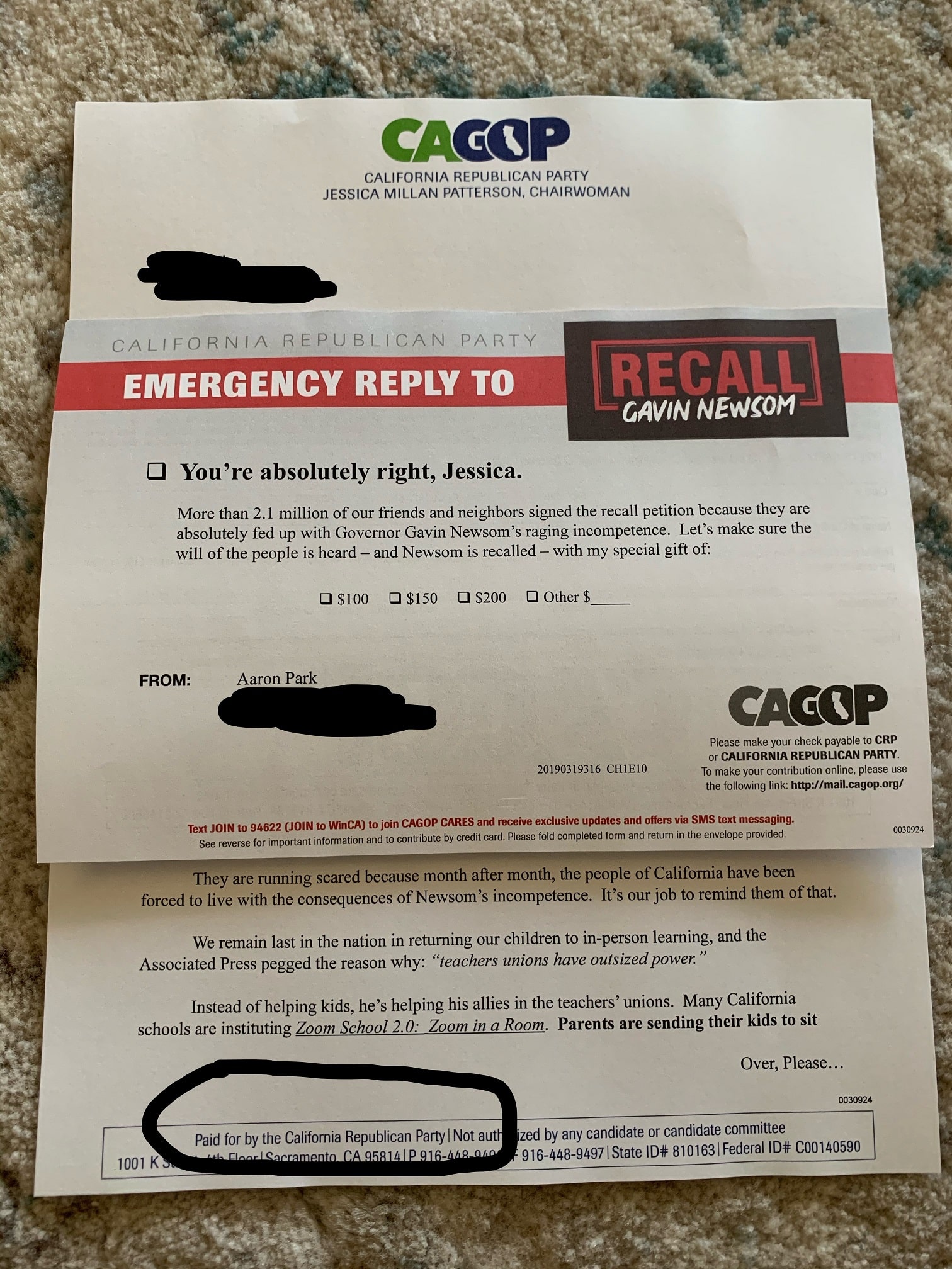 The CAGOP’s Recall Scam. They Don’t Support the Recall and Kevin Faulconer is Finding That Out in Spades