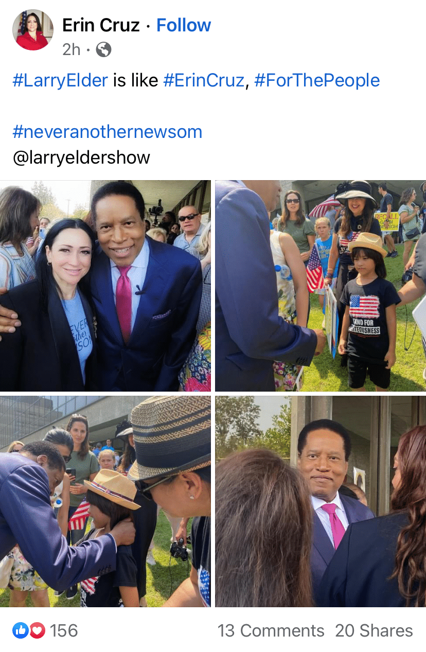 California Recall Update: Larry Elder Launch a Trainwreck