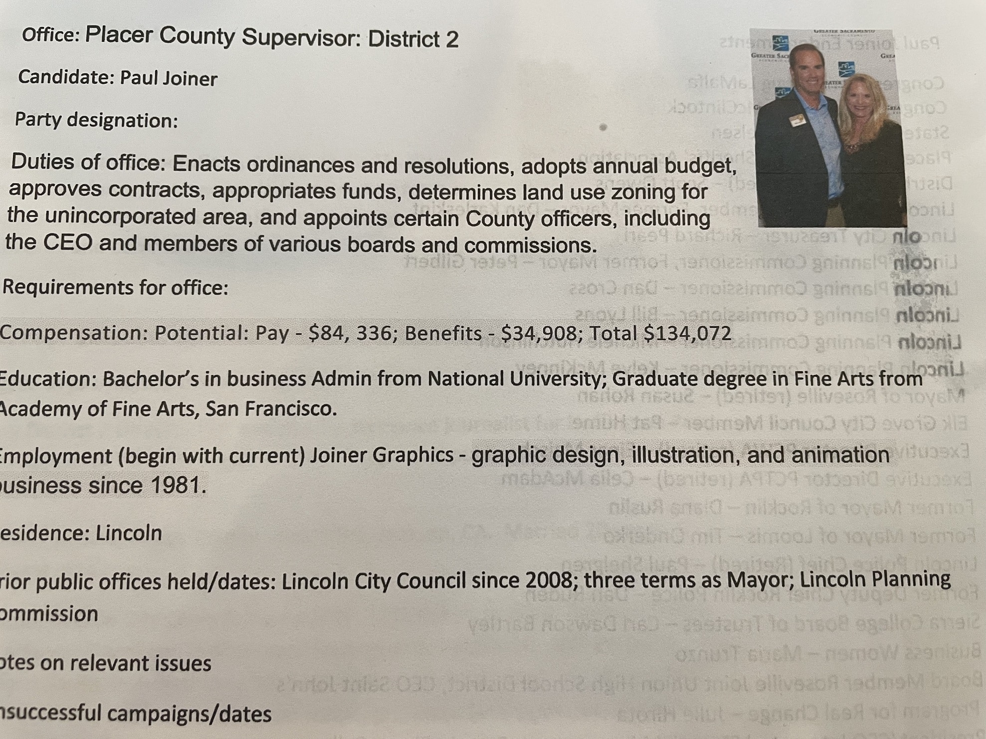 Placer SUP D2 UPDATE: Who lied About Paul Joiner Having a Master’s Degree?