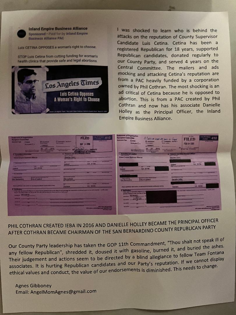 Phil Cothran / SBGOP Update: Attack Mailers on Behalf of Luis Armendarez Against Luis Cetnia Deserve Scrutiny