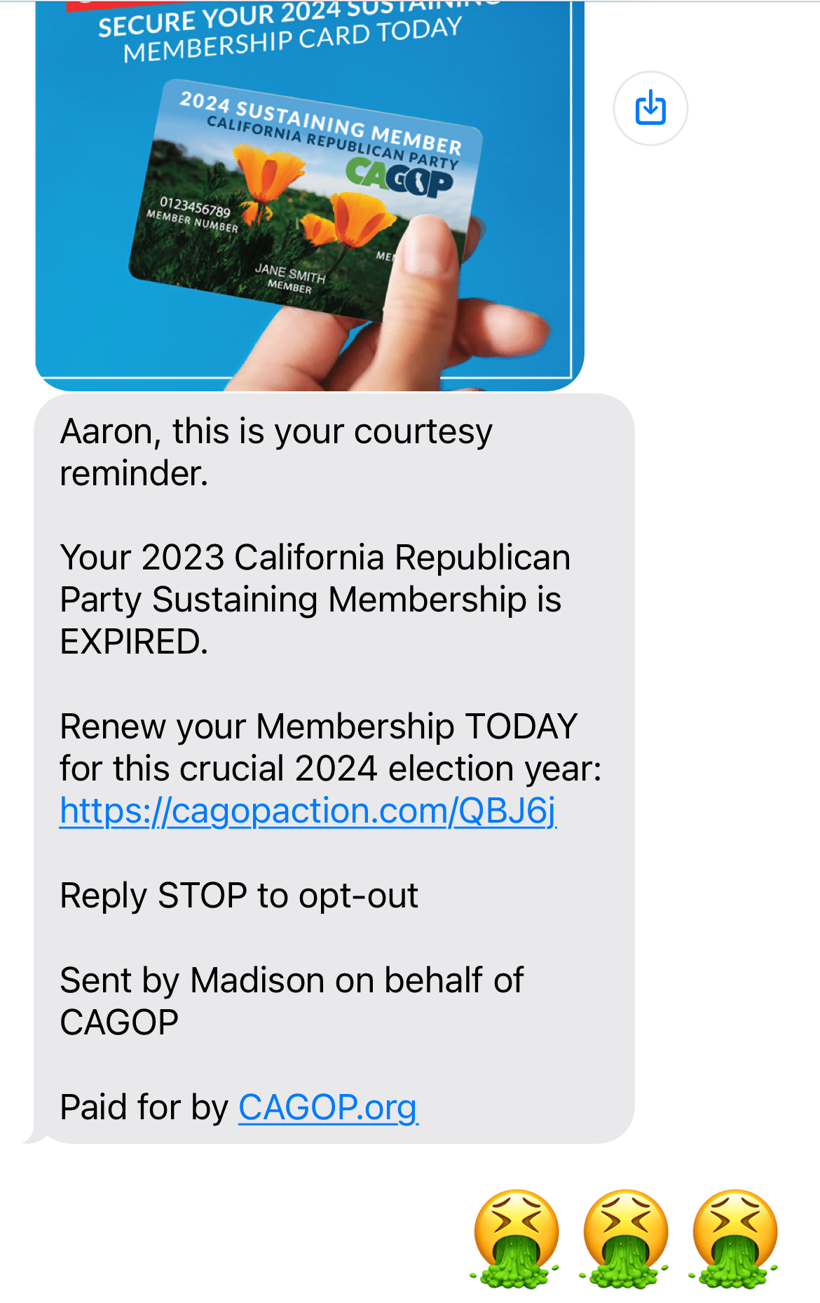 OMG! I got a Text Message That My CAGOP Membership is Expired!